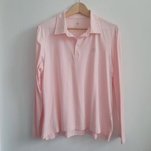 Solbari women's Pink long sleeve SPF 50 polo shirt Sensitive Collection Size XL